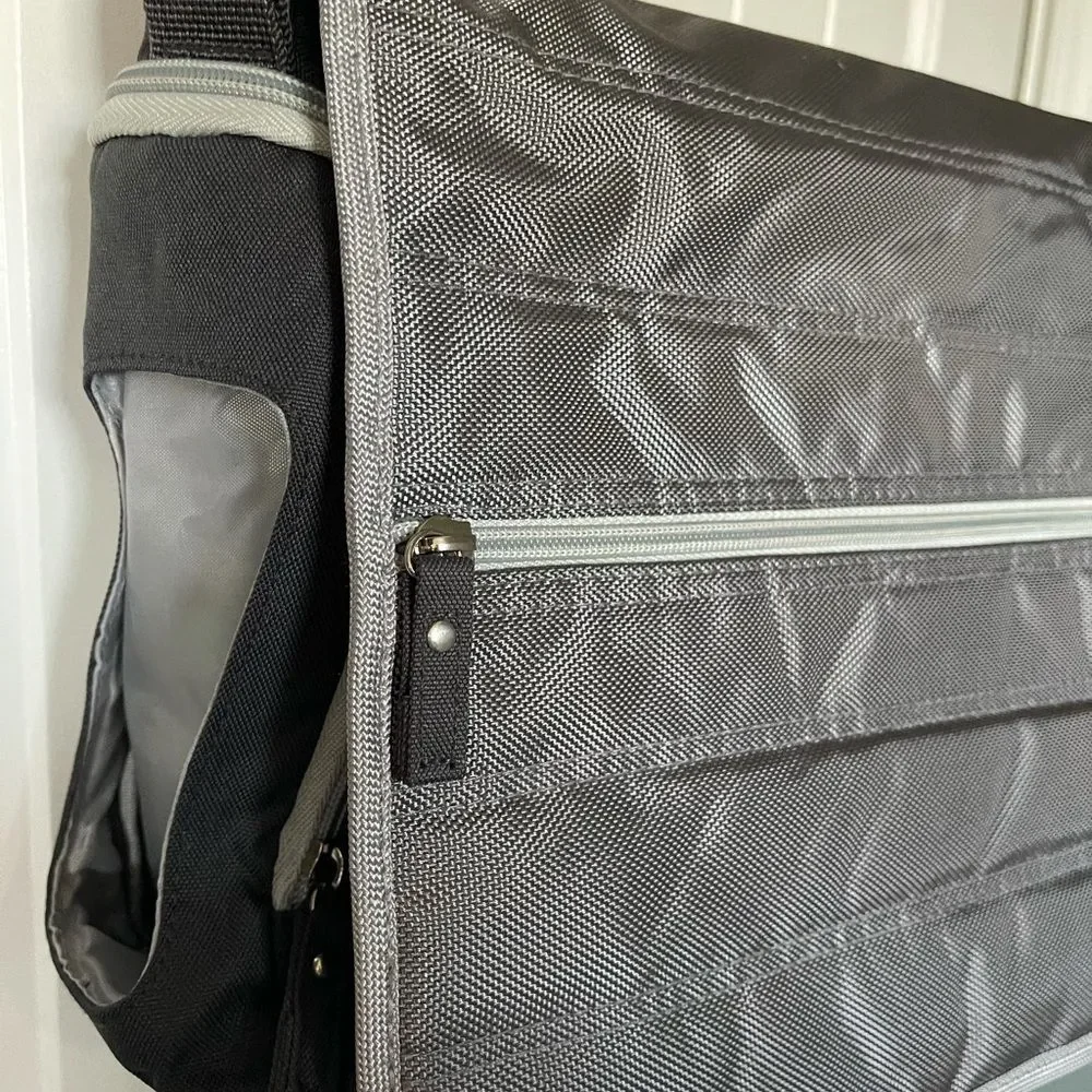 Eddie Bauer Messenger Diaper Bag Gray/Silver